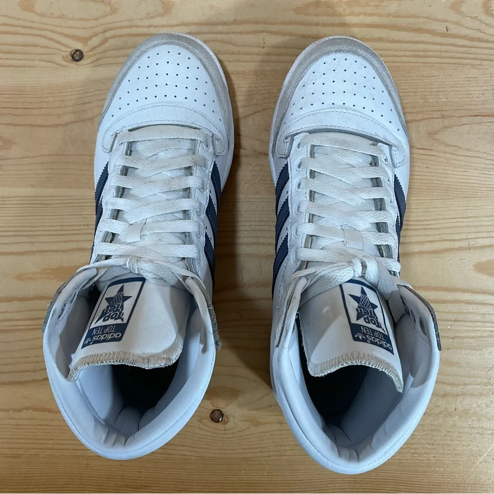 adidas Originals Top Ten Basketball Shoes # FY7095 Retro Men's 8 White Crew Blue